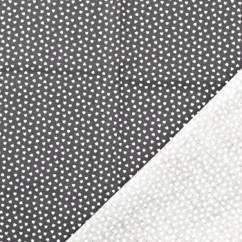 Baumwoll Druck Herzen schwarz