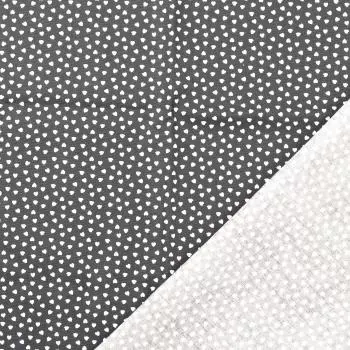Baumwoll Druck Herzen schwarz