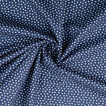 Baumwoll Druck Herzen Navy