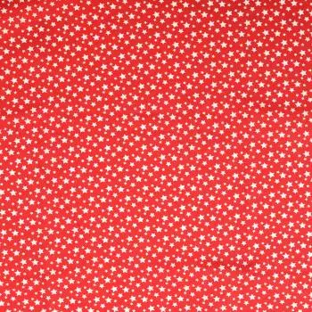 Baumwoll Druck Sterne rot