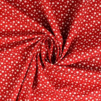 Baumwoll Druck Sterne rot