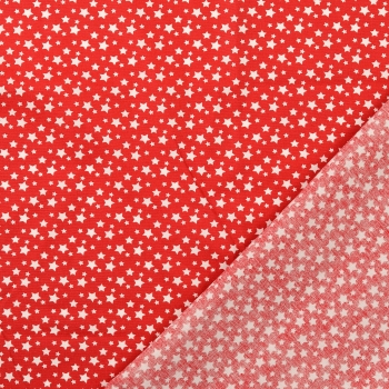 Baumwoll Druck Sterne rot