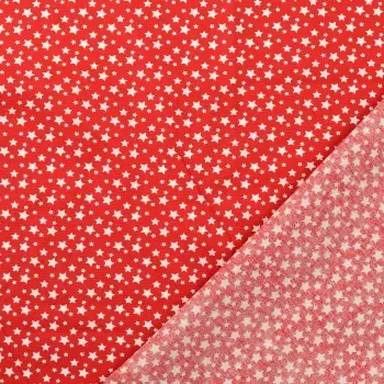 Baumwoll Druck Sterne rot