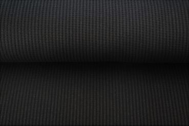 Waffel Jersey Uni schwarz