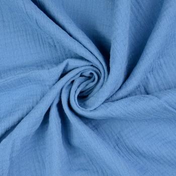 Musselin Double Gauze - Uni - blau