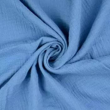 Musselin Double Gauze - Uni - blau