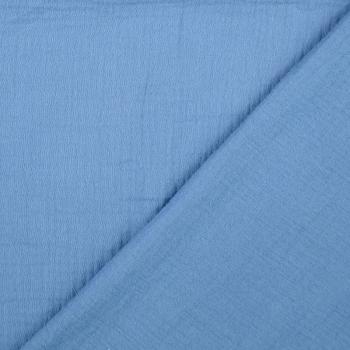 Musselin Double Gauze - Uni - blau