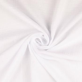 Musselin Double Gauze - Uni - weiß