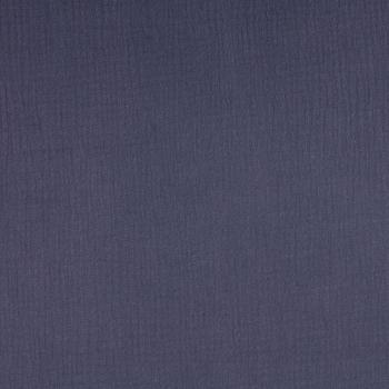 Musselin Double Gauze - Uni - stahlblau