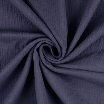 Musselin Double Gauze - Uni - stahlblau