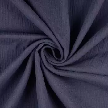 Musselin Double Gauze - Uni - stahlblau