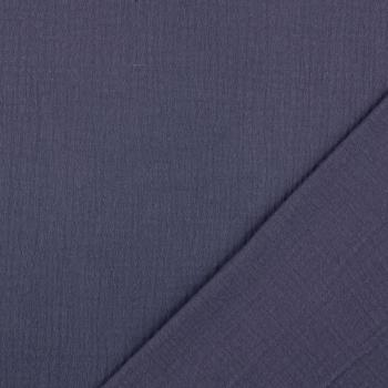 Musselin Double Gauze - Uni - stahlblau