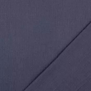 Musselin Double Gauze - Uni - stahlblau