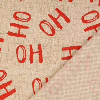 Halbpanama Stoff Weihnachten Schrift Nude
