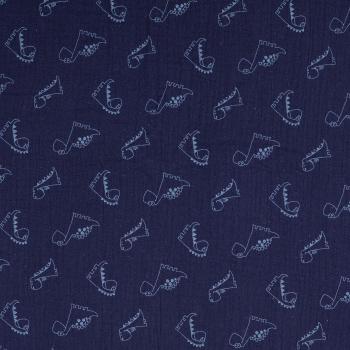 Musselin navy Dinos