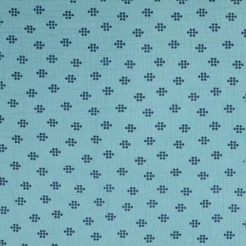 Musselin blau Punkte Muster