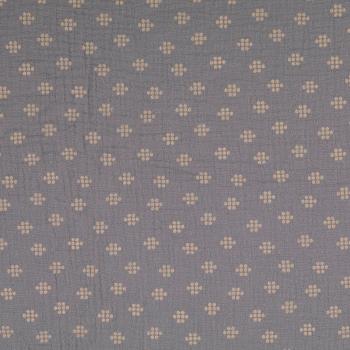 Musselin taupe Punkte Muster
