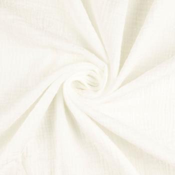 Double Gauze Musselin mit Drops Weiss