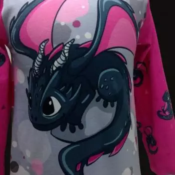 Jersey Panel Smoky Drache Pink