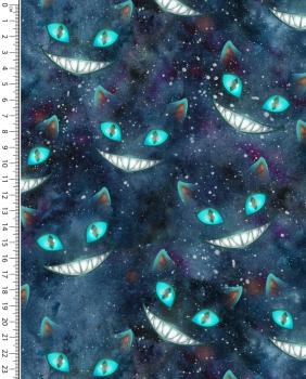 1,0m Rest Alpensweat Digital Toff Ghost Cat Grinse Katze blau