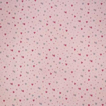 Double Gauze Musselin rosa mit Herzchen