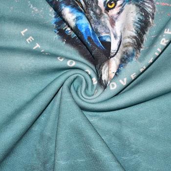 Preview: XXL Panel Wolf 150 cm x 200cm türkisblau