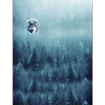 XXL Panel Wolf 150 cm x 200cm türkisblau