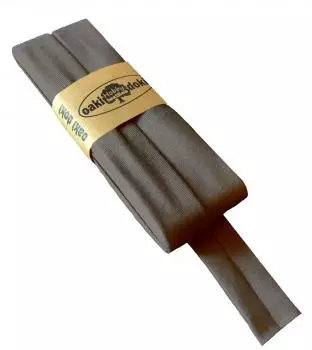 Schrägband Jersey 20mm - braungrau