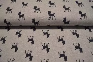 French Terry - Reh Bambi - grau melange