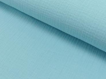 Musselin Double Gauze - Uni - hellblau