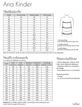 Preview: Papierschnittmuster Aria Kinder