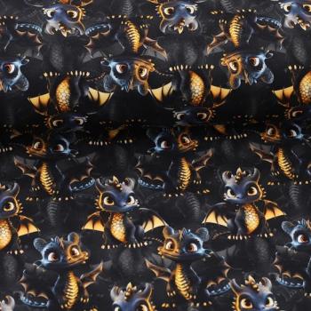 Preview: French Terry Black Dragon