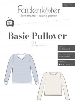 Preview: Papierschnittmuster Basic-Pullover Damen