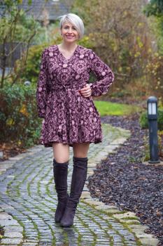 Preview: Viskose Webware Victorian Damask Tint by Bienvenido Colorido Bordaux