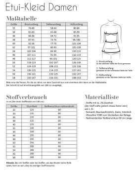 Preview: Papierschnittmuster Etui-Kleid Damen