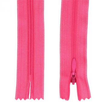 Nahtverdeckter Reißverschluss 25 cm pink