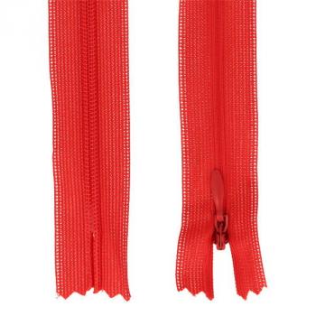 Nahtverdeckter Reißverschluss 25 cm rot