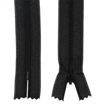 Nahtverdeckter Reißverschluss 25 cm schwarz