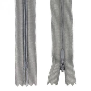Nahtverdeckter Reißverschluss 25 cm grau