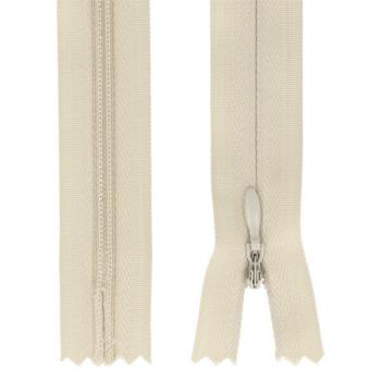 Nahtverdeckter Reißverschluss 25 cm beige
