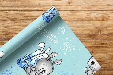 Stoffvorbestellung  Ich schaff das schon blau