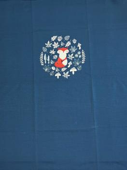 Panel Fuchs sitzend -  Blau