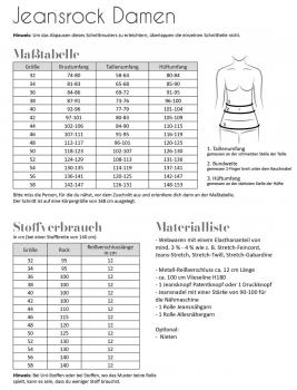 Preview: Papierschnittmuster Jeansrock Damen