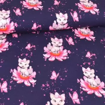 Jersey Motiv Katzen Frühling