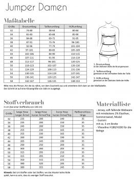 Preview: Papierschnittmuster Jumper Damen