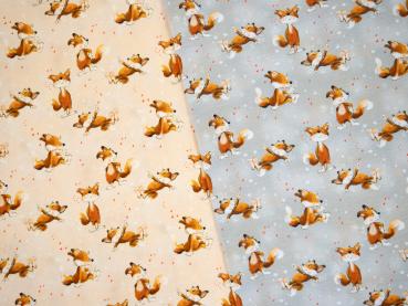 Preview: Jersey Lathi Füchse auf beige