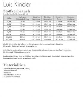 Preview: Papierschnittmuster Luis Erstling bis Junior Kinder