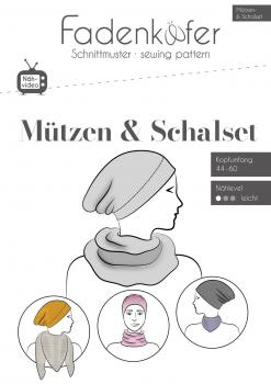 Papierschnittmuster Mützen- & Schalset Damen, Herren, Kinder