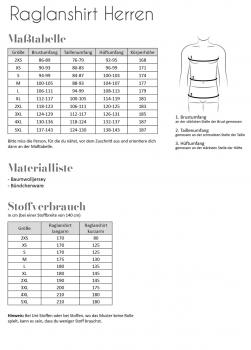 Preview: Papierschnittmuster Raglanshirt Herren