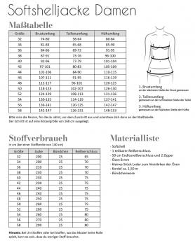 Preview: Papierschnittmuster Softshelljacke Damen